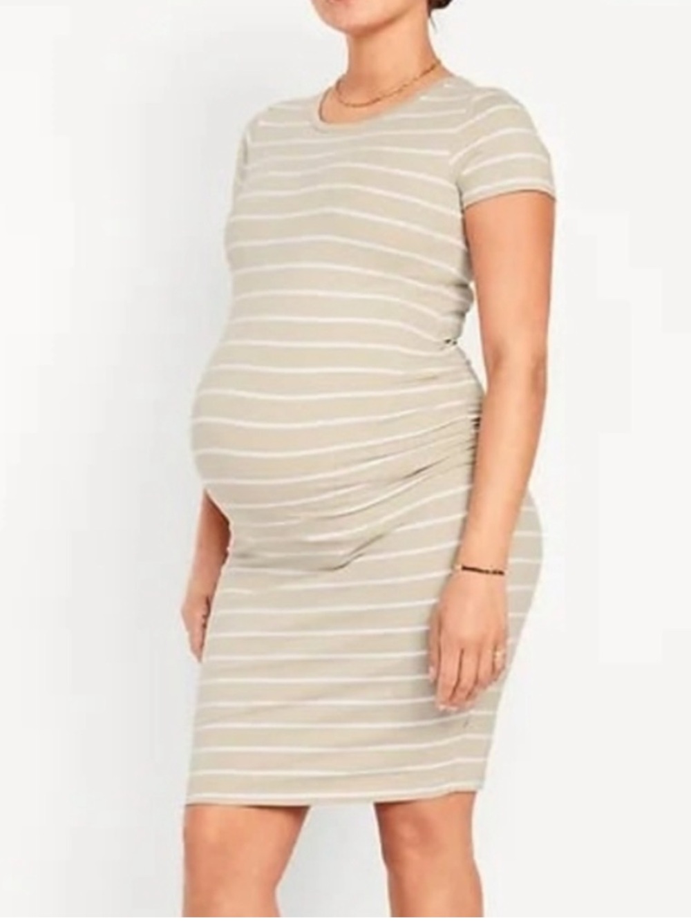 Stripe Maternity Bodycon Mini Dress